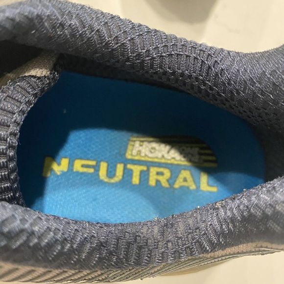 HOKA ONE ONE M Bondi 5 Gray Blue Gold Running Shoes Size 11 1014757 CGMN - Picture 9 of 10